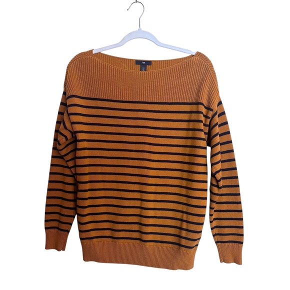 Stripe Boatneck GAP Sweater Medium Miner's Gold - Picture 1 of 6